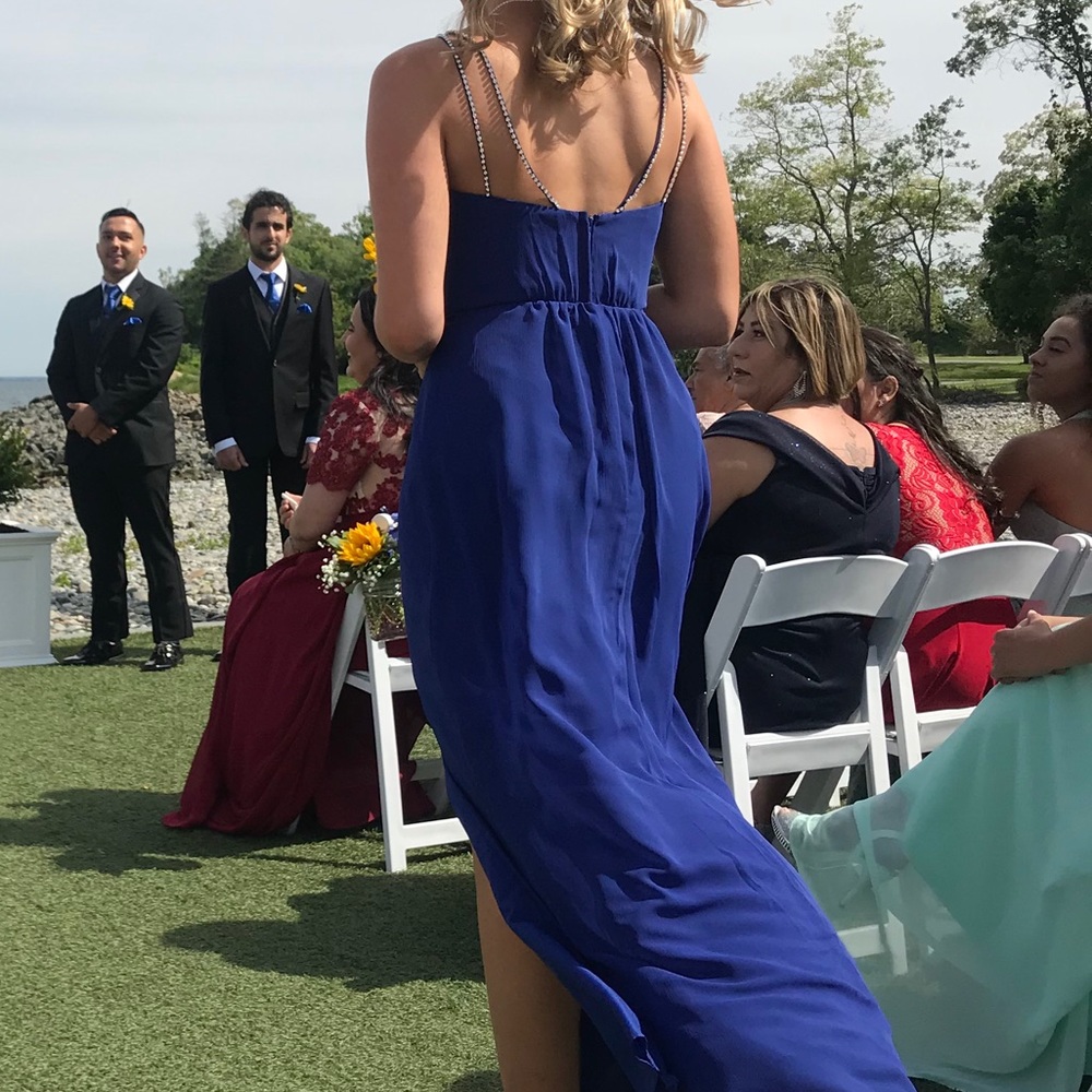 Long bridesmaid dress with double beaded straps - Picture 3 of 3